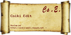 Csiki Edit névjegykártya